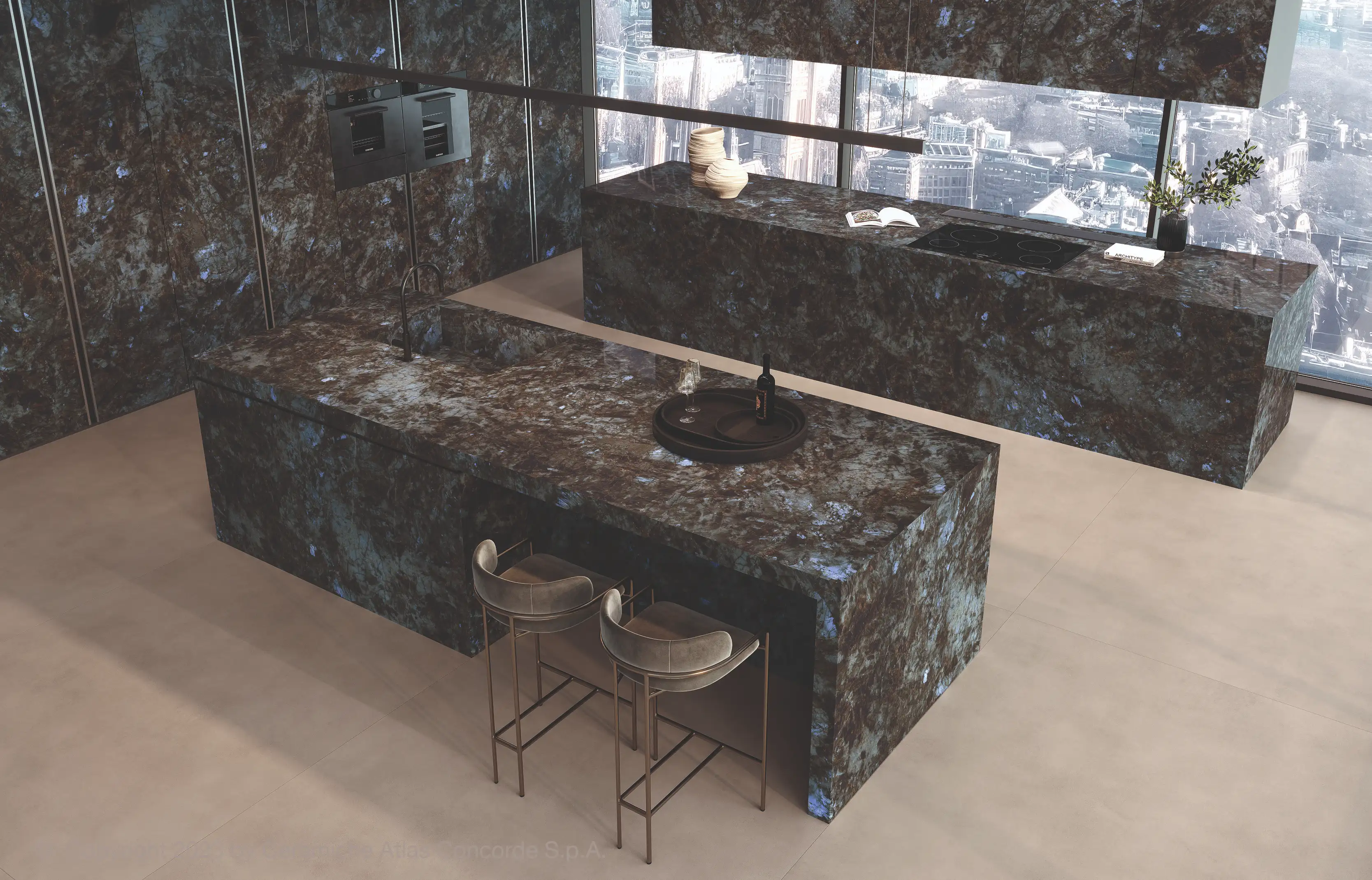 Modern Kitchen with White Island